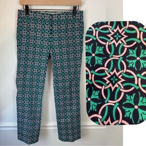 J. CREW Green, Navy & Pink Pattern Pants | Size 0